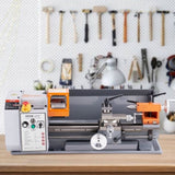 Metal Lathe Machine, 200 mm x 350 mm, Precision Benchtop Power Metal Lathe, 50-2500 RPM Continuously V952-TSJSCCYSDJ200ZM3GV3