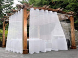 1 Pair Water Resistant Sheer Eyelet Curtains for Outdoor, 132x274 cm, White V1188-MS-325-0464