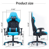 Gaming Chair Ergonomic Racing chair 165&deg; Reclining Gaming Seat 3D Armrest Footrest Pink White V255-GCHAIRPK-32