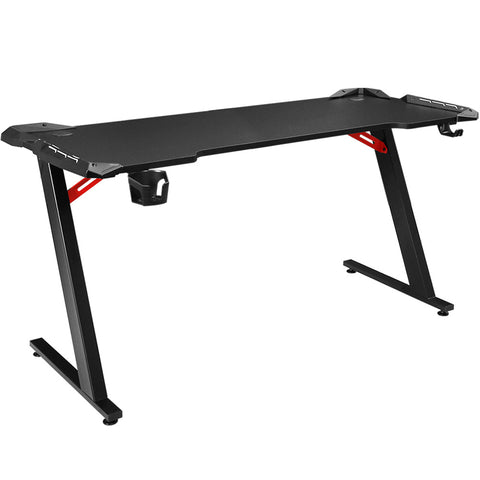 Artiss Gaming Desk Computer Desks LED Light 140CM GTABLE-B-RGB-140-BK