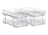 Artiss 2 Pack Clear Pull Out Cabinet Organiser 2 Tier Storage Drawers USS-A-PET