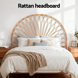 Artiss Bed Headboard Double Bedhead Rattan - MARI Pine BED-HEAD-C-MARI-D-WD