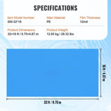 VEVOR Solar Cover, 32 x 16 ft Rectangle Solar Blanket fors, Inground Above Ground Swimming V952-TYNJRYCMJX32KY9WHV0