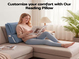 Giselle Reading Pillow Sitting In Bed, No-Sag 25D Foam Base, Modular Backrest With Dual Pockets PILLOW-READ-CORD-BL