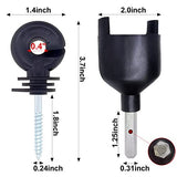100s Black Electric Fence Insulator Screw-in Insulator Fence Ring Post Wood Post Insulator and 1 V1369-AZ3-W-05031