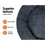 i.Pet Pet Bed Dog Cat 110cm Calming Extra Large Soft Plush Dark Grey PET-BED-D110-DKGR