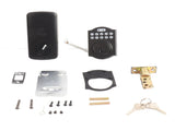 Electronic Keypad Lock Front Door Entry Deadbolt Lock Multifunctional Password Lock with Key Black V1294-YM0901-3114230106111