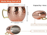 4 Piece Moscow Mule Mug Set Hammered Copper Look, 500 ml V1237-ZY-818-265