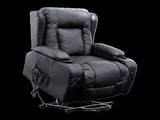 Recliner Chair Electric Massage Lift Chair with Heat Function PU Leather Lounge Sofa Black V63-834091