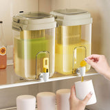 Drink Dispenser with Spigot, Cold Water Pitcher with Filter, Beverage Container for Water, Lemonade, V1369-AZ3-W-09741
