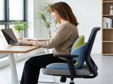 Blue Ergonomic Memory Foam Seat Cushion with Lumbar Support - Integrated Backrest Design, Breathable V888-ELOSUNG54424