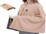USB Heated Hooded Scarf with Zipper 3 Temperature Settings Apricot, 150 x 80 cm V1188-MS-708-035