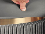 2X Side Table Storage Ottoman - Velvet Padded Stool Vanity Footstool REMI GREY V274-FT-VR-352VASS-GY