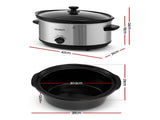 Devanti 6.5L Slow Cooker Electric Multi Cooker with 3 Heat Settings and Keep Warm Function SC-3G-6L-SI