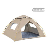 Khaki 3-4 Person Lightweight Camping Tent UV Protection Silver Coated, Dual Doors V888-ELOSUNG11291