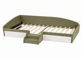 Artiss King Single Upholstered Daybed Sofa Bed with Centre Stairs, Olive XFSI-DBRK641KS-AB