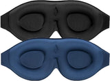 2 Pack 100% Blackout Sleep Masks Most Comfortable Contoured Eye Cups and Nose Covering for Women V1188-WTJ-LZZ-01368