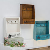 Wooden Key Holder Wall Mounted Storage Box with 3 Key Hooks Home Decor for Entryway Hallway Kitchen V1294-YM0901-10134246