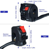 1 Pair Motorcycle Switch Handlebar Controller Switch Motorbike Horn Turn Signal Start Switch Button V1188-MS-227-0453