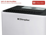 Dimplex Portable 12L Dehumidifier with Air Purifier in Black and White DC12DEPUR