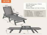 Outdoor Chaise Lounge Chair 6 Positions Reclining Patio Bench Lounger Gray V952-HDPESLTYGDTYX7BM7001V0