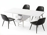 Artiss Dining Table and Chairs Set 5pcs Foldable with 2 Drawers Black and White DSET-CHANGE-DIN-B04-BKX4