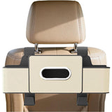 New Car Seat Back Storage Box, 3-in-1 Multifunctional Car Organizer with Cup Holder, Tissue Box, V1366-AZ2-W-10737