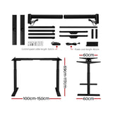 Artiss Standing Desk Motorised Electric Dual Motor Black 140CM HASD-B-M10-BKDF-BKDB-140