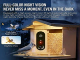 Smart Bird Feeder with 2K-4K Ultra HD AI Bird Recognition, Solar-Powered Outdoor Camera Feeder for V1341-ZY-PMMZGZ8P-1080P-KHAKI