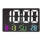 Digital Wall Clock Remote Control RGB Colorful Adjustable Five Speed Brightness LED Calendar V1294-YM0901-3115230101711