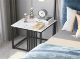 Luxury square side table marble stone-Black frame V767-JJ-XZ178-BK