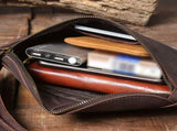dark coffee color Black Top-Grain Leather Cross-Body Leather Crossbody Australian Leather V1347-127-BLA-79351