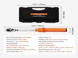Click Torque Wrench Set, 1/4Inch Drive, 20-240 lbf-in / 2.3-27.1N.m, Dual-direction and Dual Range V952-DJSNLBS102300IUGKV0
