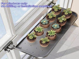 Foldable Window-Mounted Drying Rack with Clamp-on Design for Shoes, Plants & Small Items V1107-CS-CKZWJ