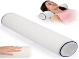 Pillow Neck Pillow for Sleeping Round Bolster Pillow with Shredded Memory Foam Cotton Insert Fluffy V1366-AZ2-W-12344