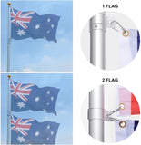 Rustproof Aluminum Flag Pole with 7.2m, Heavy-Duty Telescoping Pole for Outdoors, Gardens, Roof V284-AUS-1