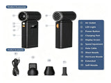 HighSpeed Brushless Mini Portable Turbo Fan, Handheld Wireless Outdoor Blower, Blowing Mode With V1221-XM-LB8209-GM230