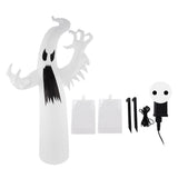 Halloween Inflatable White Ghost with Colorful LED Light IP44 Waterproof Halloween Blow Up Yard V1294-YM0901-3115230073212