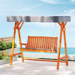 Gardeon Wooden Swing Chair Garden Bench Canopy 3 Seater Outdoor Furniture ODF-GSC-W3S-TK-ABC