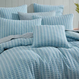 Platinum Collection Frankie Turquoise Honeycomb Waffle Jacquard Quilt Cover Set Super King V442-LED-QUILTCS-FRANKIE-TURQUOISE-SK