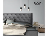 Artiss Bed Head Headboard Queen Size Fabric - LUCA Grey BFRAME-H-LUCA-Q-GY