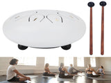 6in Tongue Drum 8Tones Ethereal Hand Pan Drums with Drumstick Percussion InstrumentWhite V1294-YM0721-3117200192313