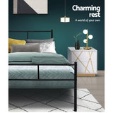 Artiss Bed Frame Queen Metal Bed Frame SOL MBED-C-SOL-Q-BK