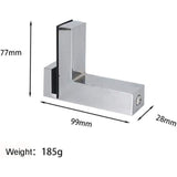 4 Pcs F Shape Glass Clamps Wall Mount Adjustable Shelf Brackets Chrome, 6 to 28 mm V1188-MS-527-017