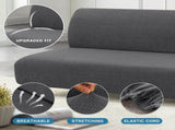 100% Waterproof Armless Futon Cover, Sofa Cover Stretch Jacquard Couch for Futon, Dual Leakproof V1259-DP01-A-4464
