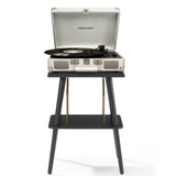 Crosley Cruiser Bluetooth Portable Turntable Crosley Turntable Stand Bundle- White Sands V398-CR8005FST-WS4