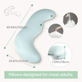 Pea Pod Shape Body Pillow for Adults Full-Body Support Side Sleeper Pillow, Pregnancy & Back Pain V1107-CS-WDJRTBZ