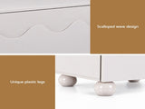 Artiss Bedside Table Nightstand 2 Drawers Storage Side Cabinet Beige FUR-AE-BS-WAVE-BG