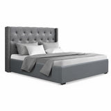 Artiss Queen Bed Frame Storage Tufted Headboard Gas Lift Base Grey BFRAME-E-TOKI-LUCA-Q-GY-AB