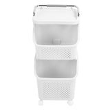 Rolling Laundry Hamper PP ABS Laundry Shelf Clothes Storage Basket Organizer with 4 Wheels for Home V1294-YM0901-3117240250811